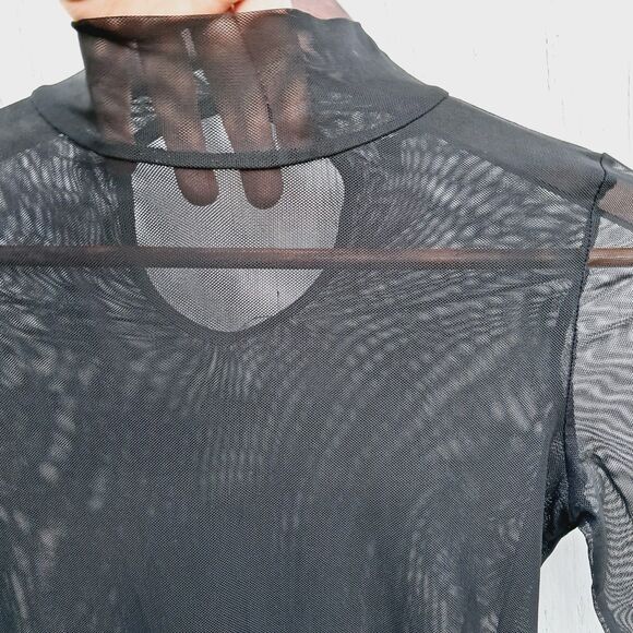 Vtg 90’s Y2k Windsor USA Womens M S Sheer Mesh Bodysuit Top Keyhole Goth Club - Picture 2 of 9